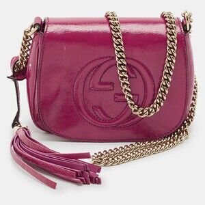 Gucci Fuchsia Patent Leather Soho Flap #182048G34B